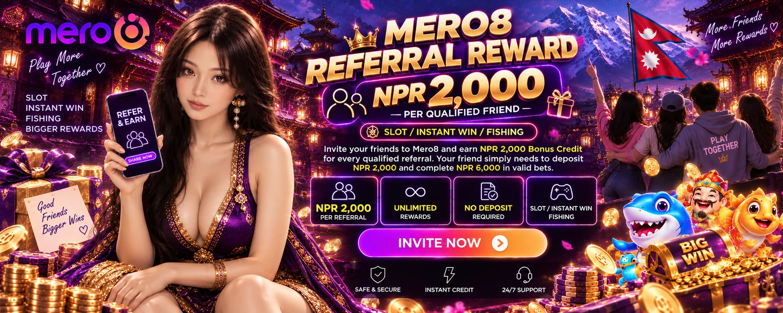 Mero8 referral reward NPR 2,000 per friend