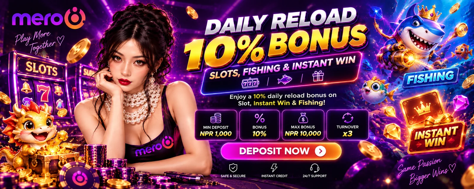 Mero8 slots daily reload 10% up to NPR 10,000